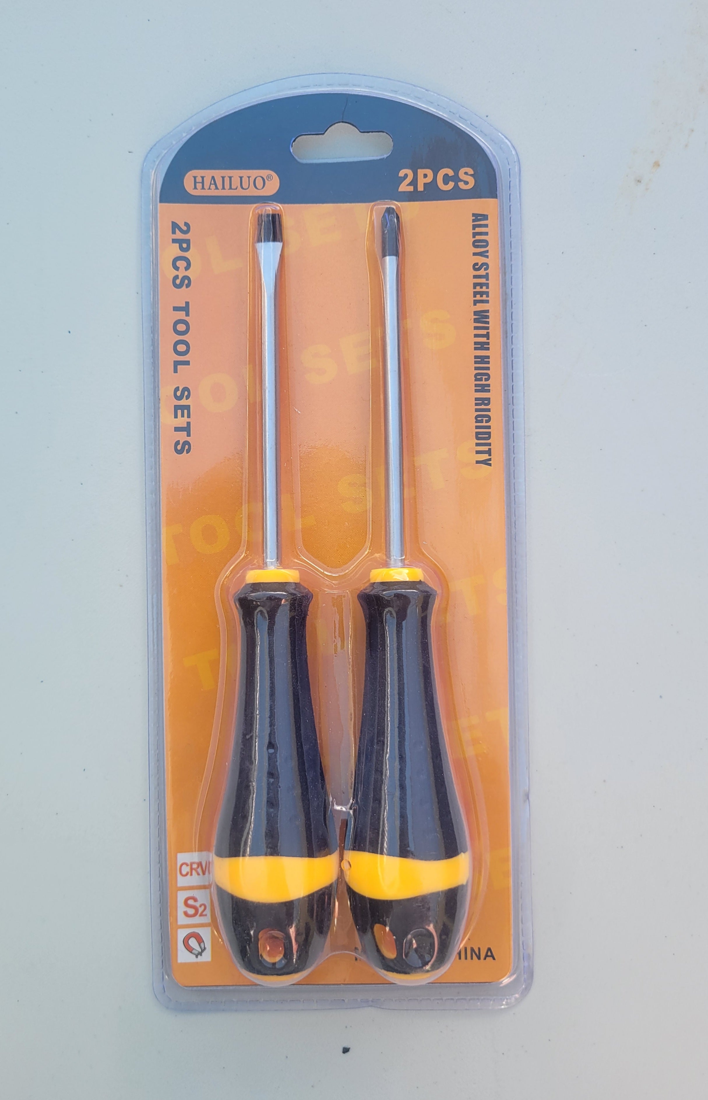 Set de 2 Destornilladores de Punta Plana y Phillips (HAILUO)