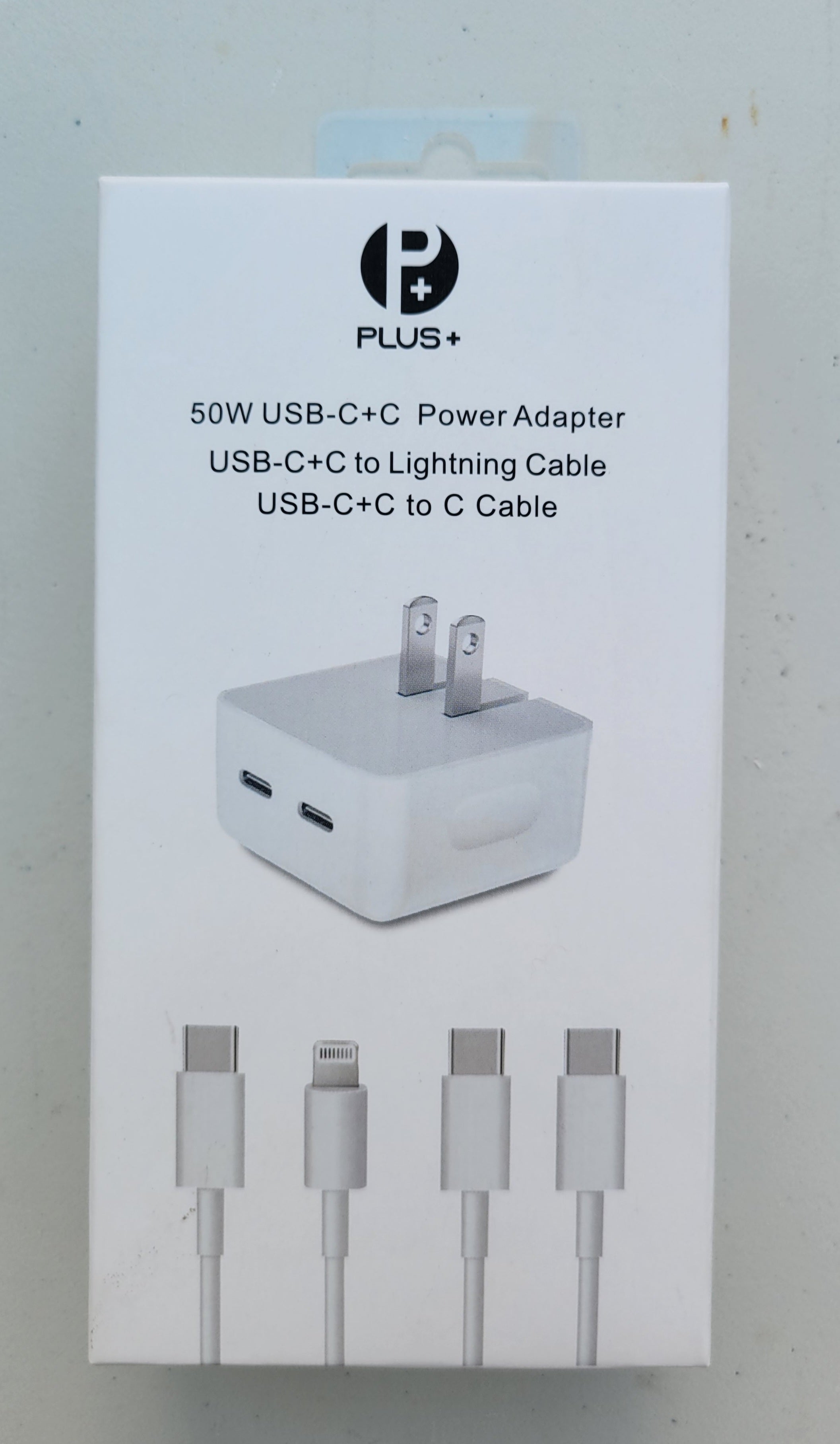 Adaptador Doble Puerto 50W PLUS+ (USB-C a C y USB-C a Lightning)